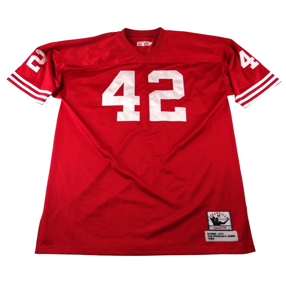 Mitchell & Ness Ronnie Lott San Francisco 49ers 1989 Throwback Jersey Red Men 56